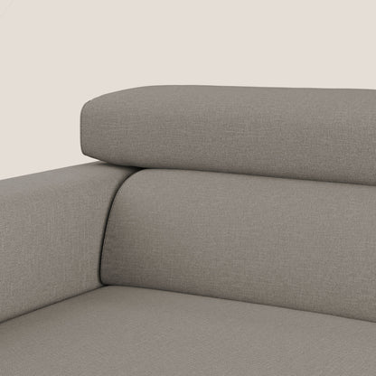 Dylan divano allungabile con pouf estraibile poggiapiedi in tessuto simil cotone impermeabile T13 tortora