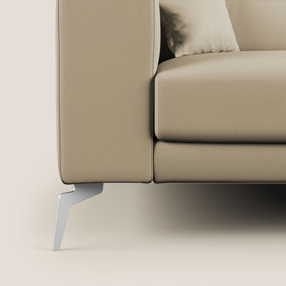 Blade Divano moderno angolare con poggiatesta reclinabili in Ecopelle T04 beige