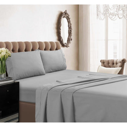 350 TC Extra Cotton Percale Deep Pocket Bed Sheet Set with Oversize Flat