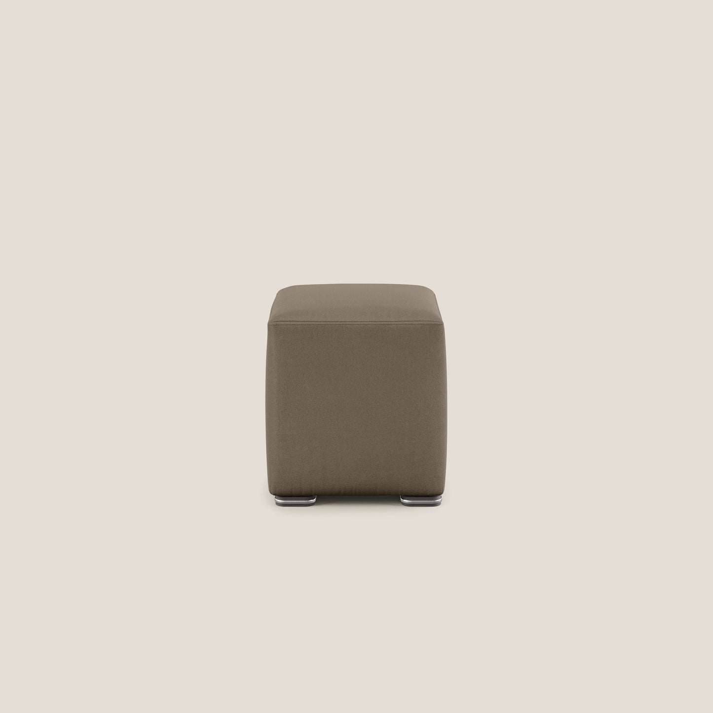 Pouf cubo in microfibra smaltabile T11 marrone