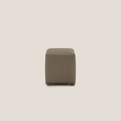 Pouf cubo in microfibra smaltabile T11 marrone