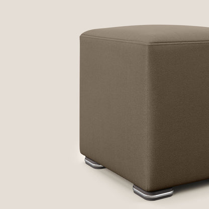 Pouf cubo in microfibra smaltabile T11 marrone