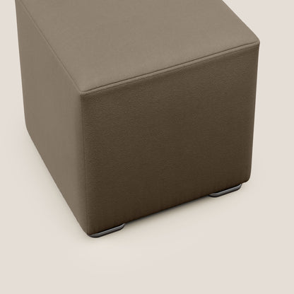 Pouf cubo in microfibra smaltabile T11 marrone