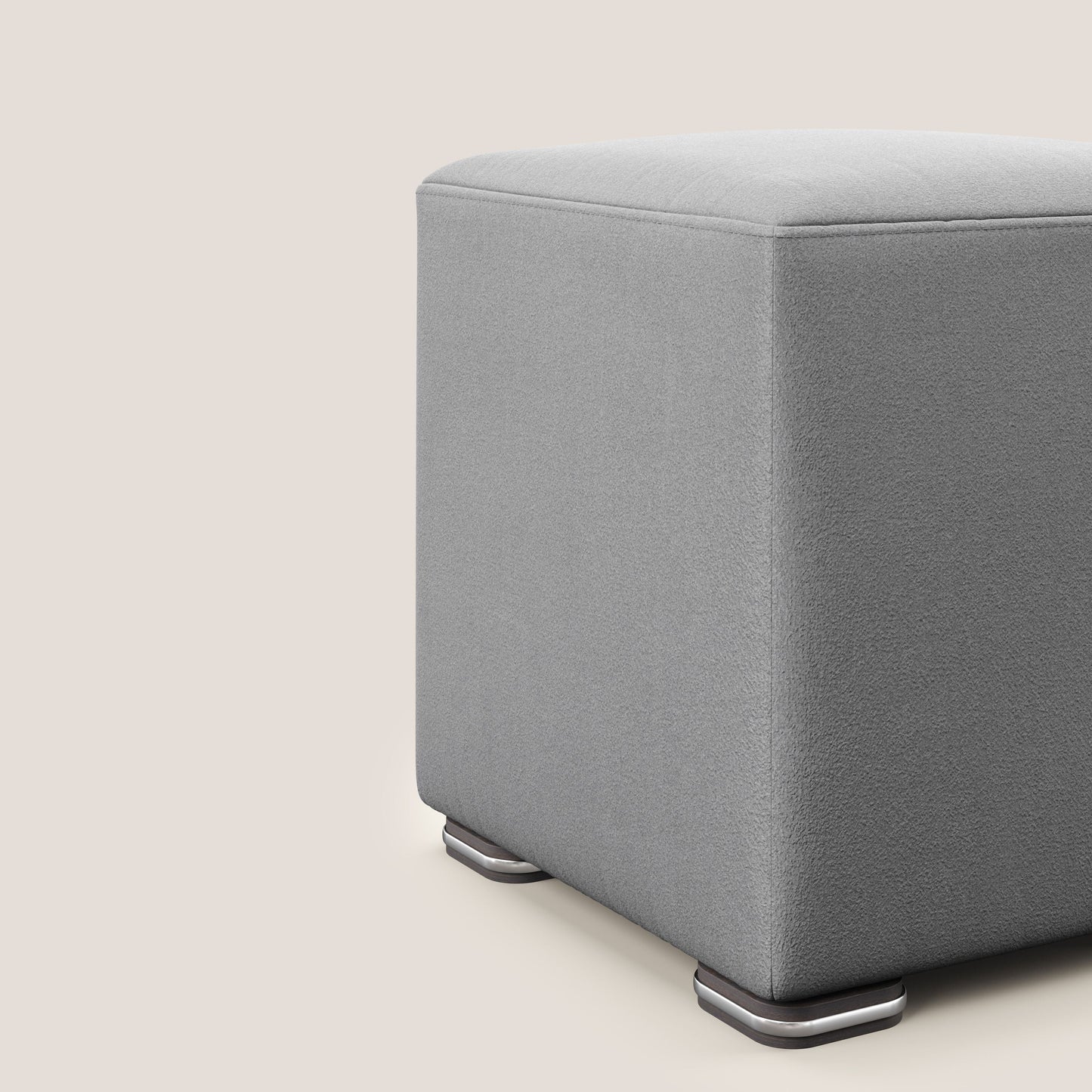 Pouf Cube in microfibra smaltabile T11 grigio