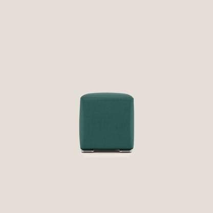 Pouf cubo in microfibra smaltabile T11 petrolio