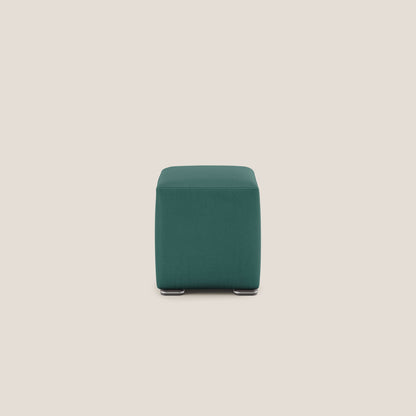 Pouf cubo in microfibra smaltabile T11 petrolio