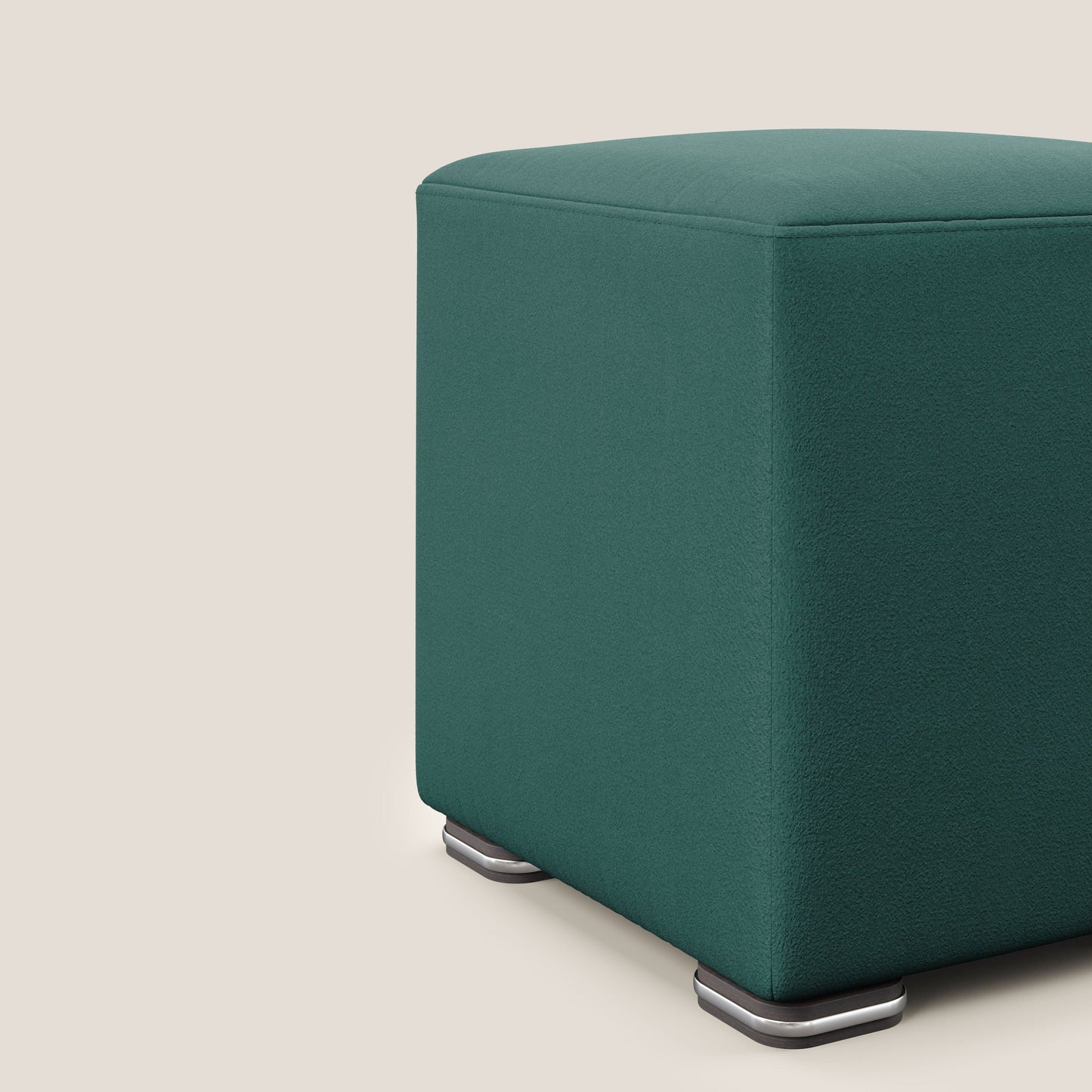 Pouf cubo in microfibra smaltabile T11 petrolio