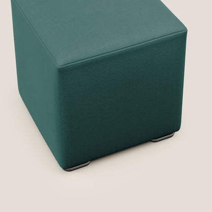 Pouf cubo in microfibra smaltabile T11 petrolio
