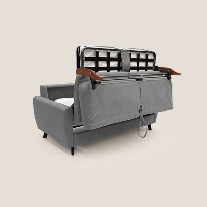 Callisto Divano letto matrimoniale in tessuto morbido impermeabile T02 grigio