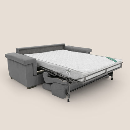 Bjorn divano letto sfoderabile con materasso H18 cm e poggiatesta reclinabili in tessuto impermeabile T02 grigio