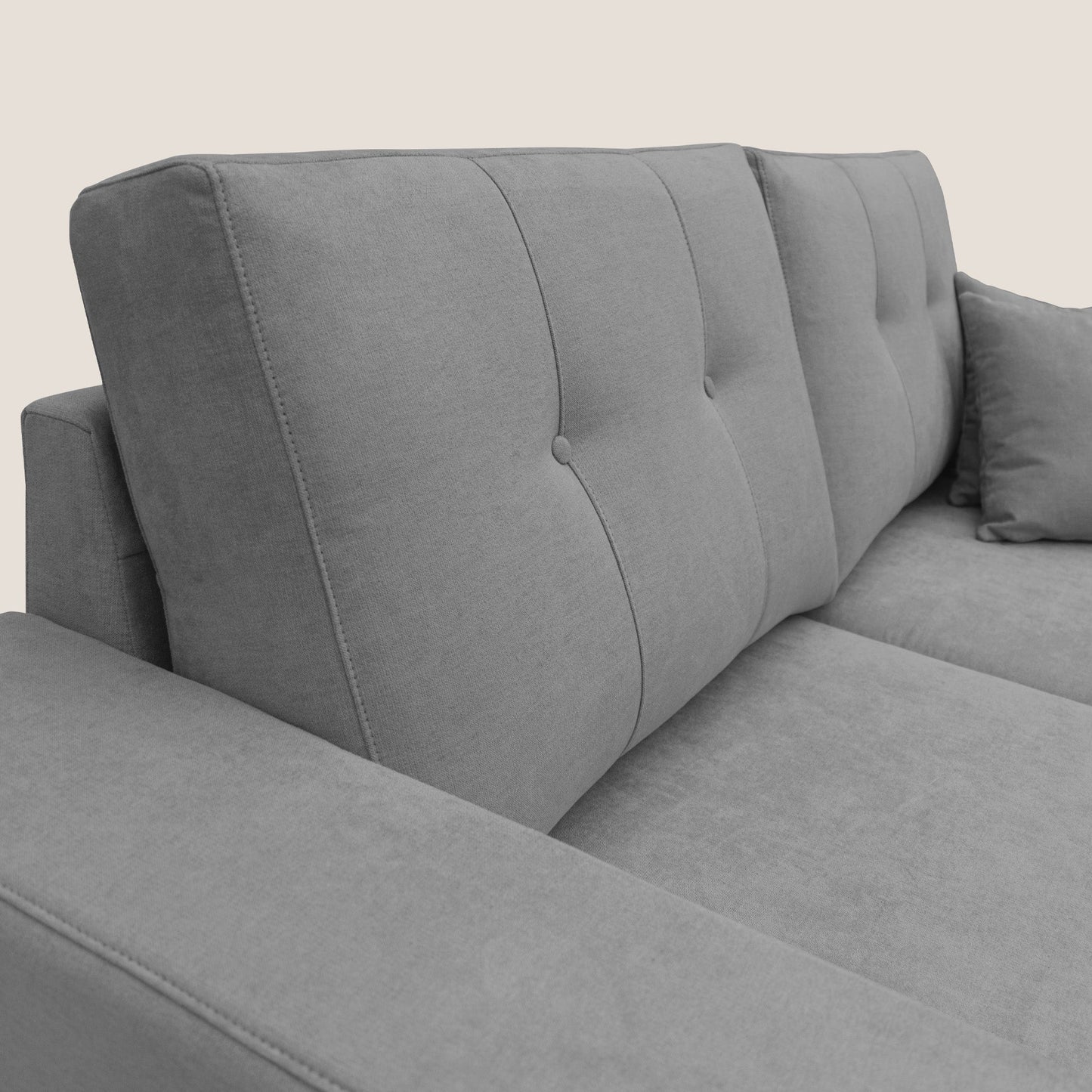 Divano Giove in morbido tessuto impermeabile T02 grigio