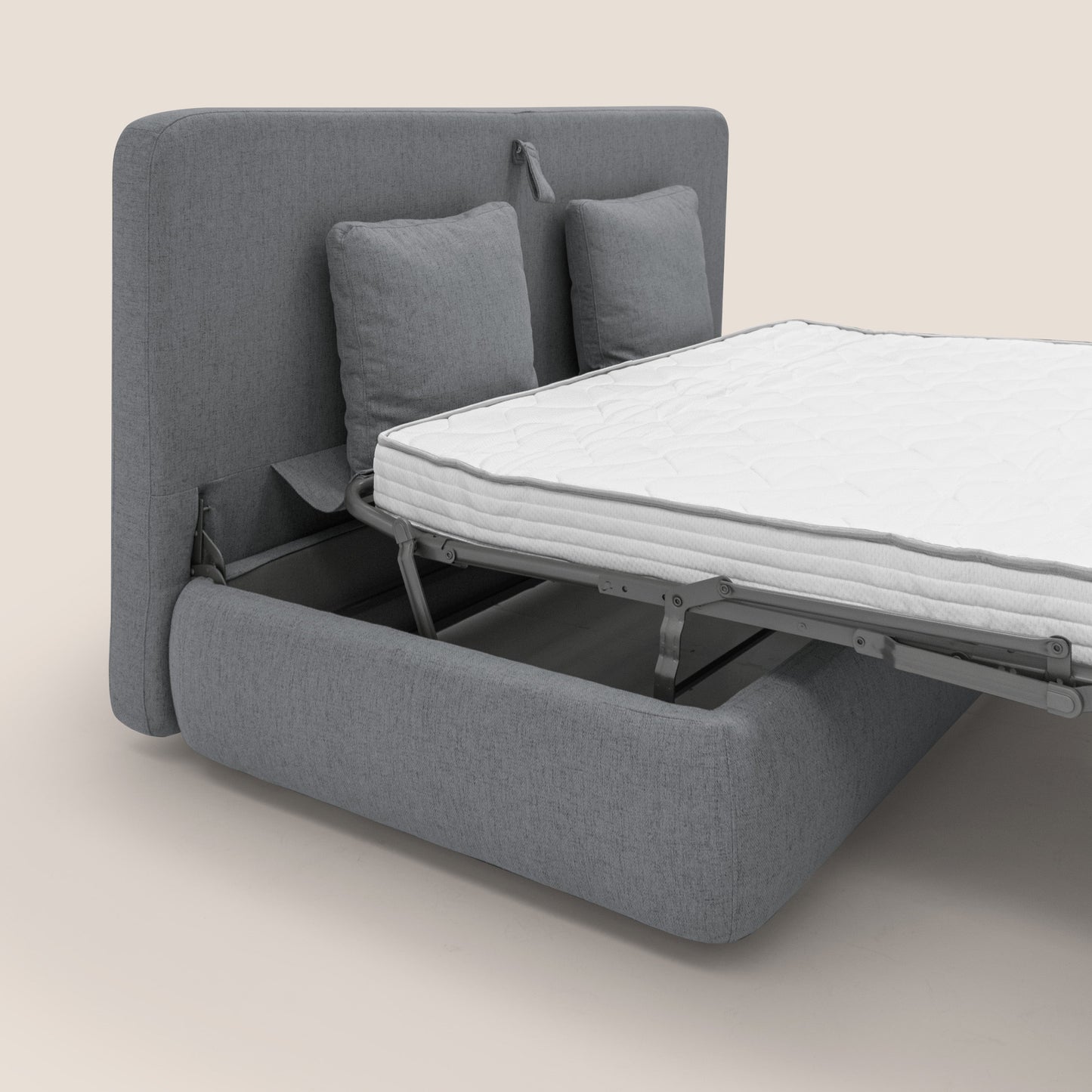 Gransasso Divano letto matrimoniale dal DESIGN innovativo in tessuto impermeabile T03 grigio