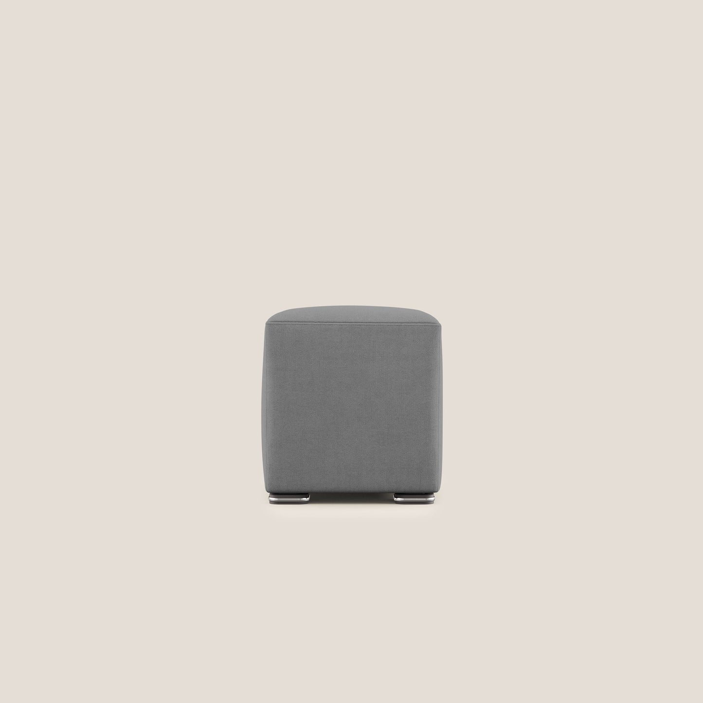 Pouf Cube in tessuto morbido impermeabile T02 grigio