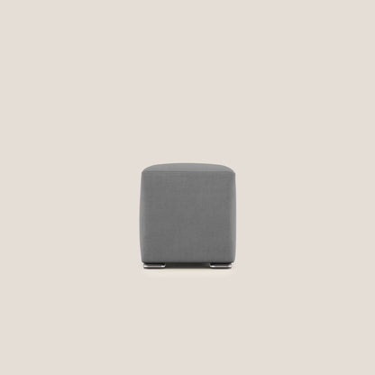 Pouf Cube in tessuto morbido impermeabile T02 grigio