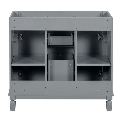 36'' Modern Bathroom Vanity with Top Sink and Mirror Cabinet,2 Doors and 2 Drawers