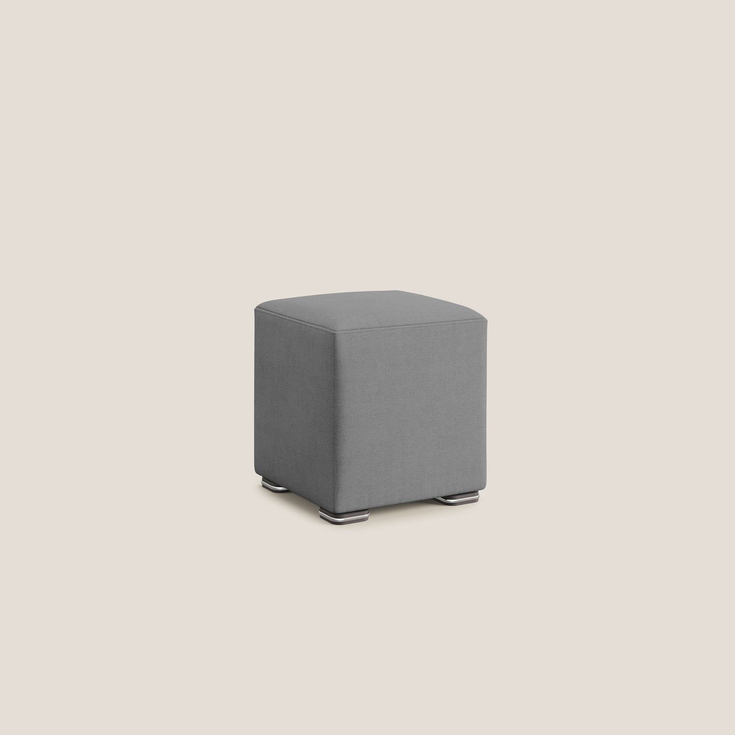 Pouf Cube in tessuto morbido impermeabile T02 grigio