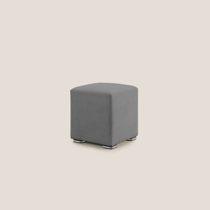 Pouf Cube in tessuto morbido impermeabile T02 grigio
