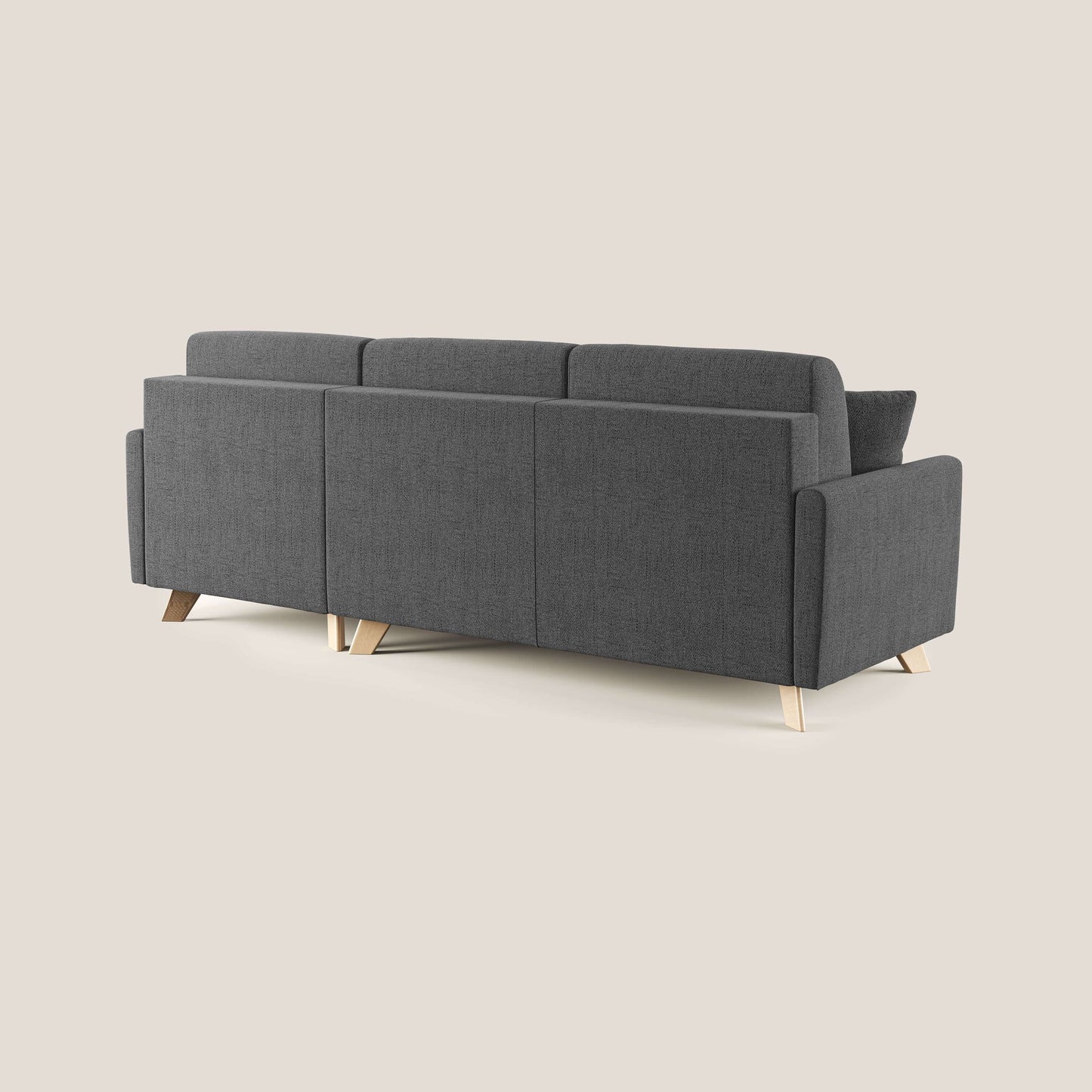 Edgar divano letto angolare in tessuto felis impermeabile T03 grigio