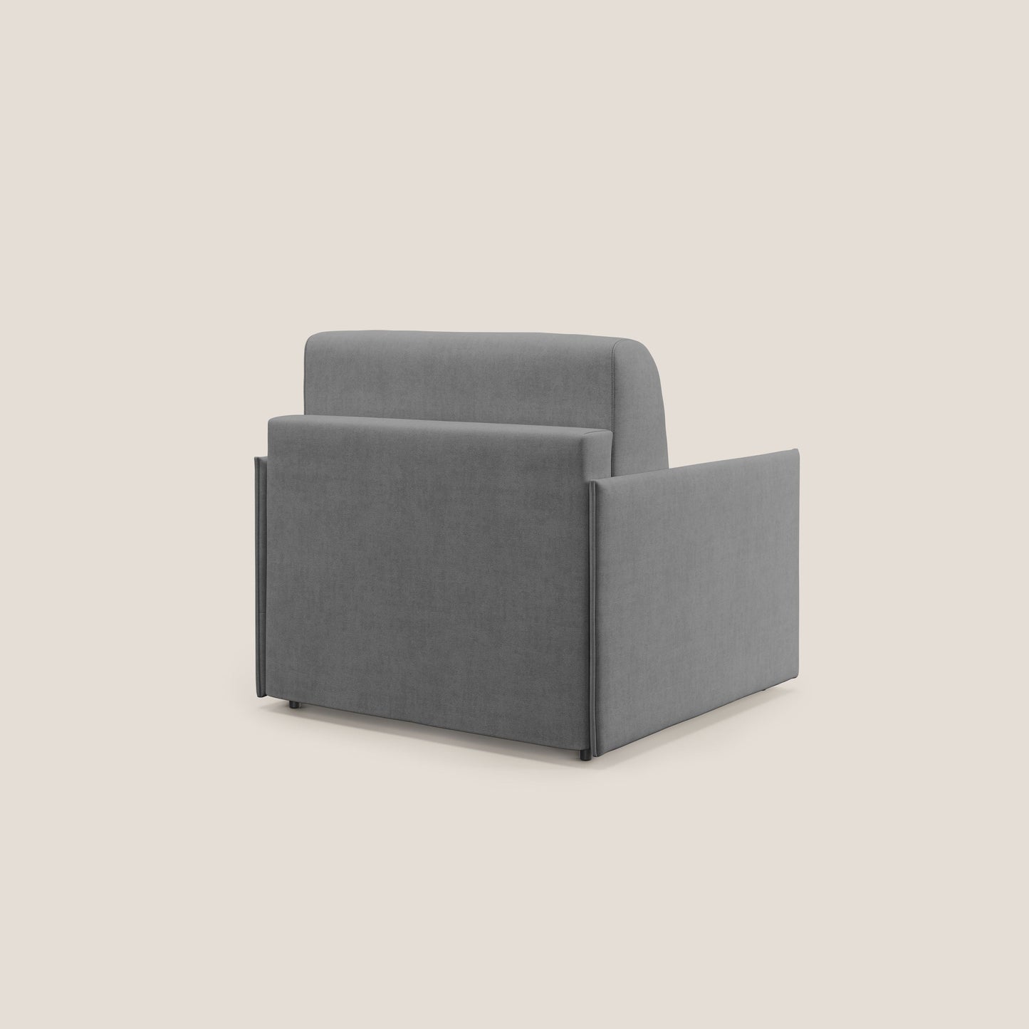 Evans poltrona letto in morbido tessuto impermeabile T02 grigio