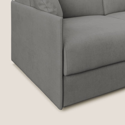 Evans Divano letto angolare con penisola in morbido tessuto impermeabile T02 grigio