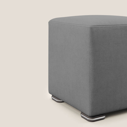 Pouf Cube in tessuto morbido impermeabile T02 grigio