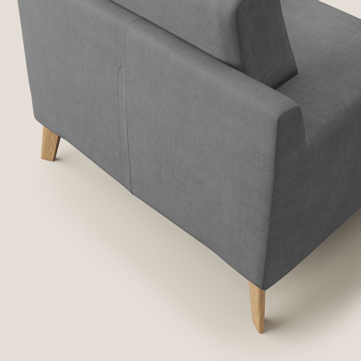 Poltroncina danese in tessuto morbido impermeabile T02 grigio