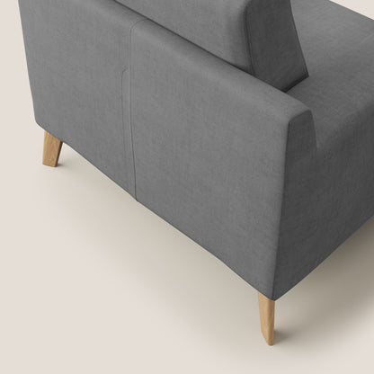 Poltroncina danese in tessuto morbido impermeabile T02 grigio