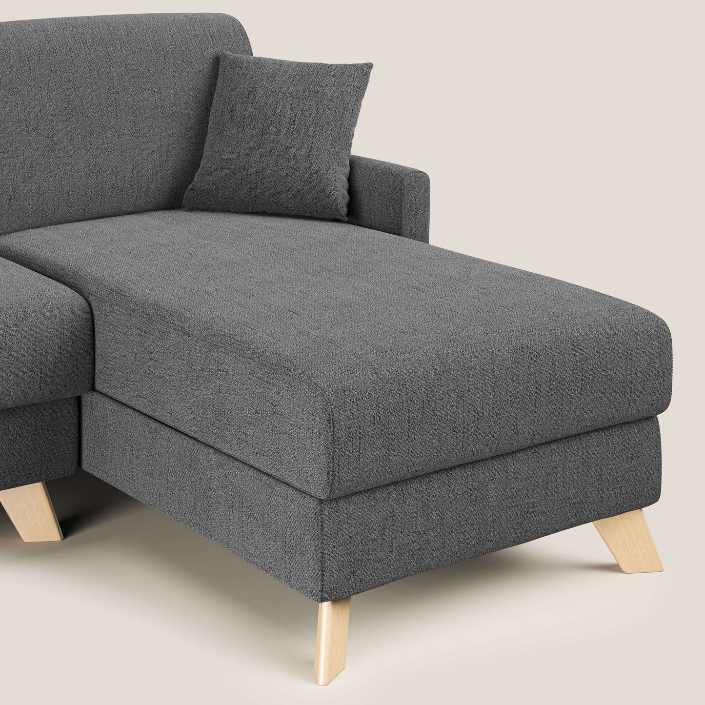 Edgar divano letto angolare in tessuto felis impermeabile T03 grigio