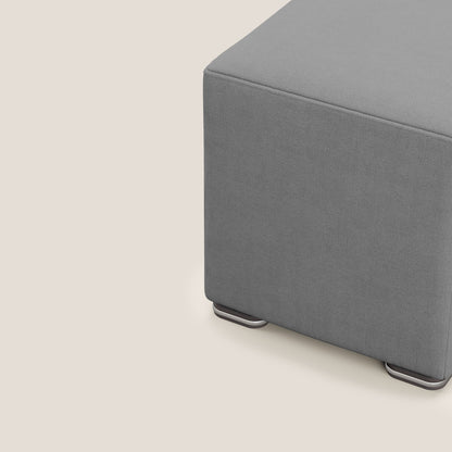 Pouf Cube in tessuto morbido impermeabile T02 grigio