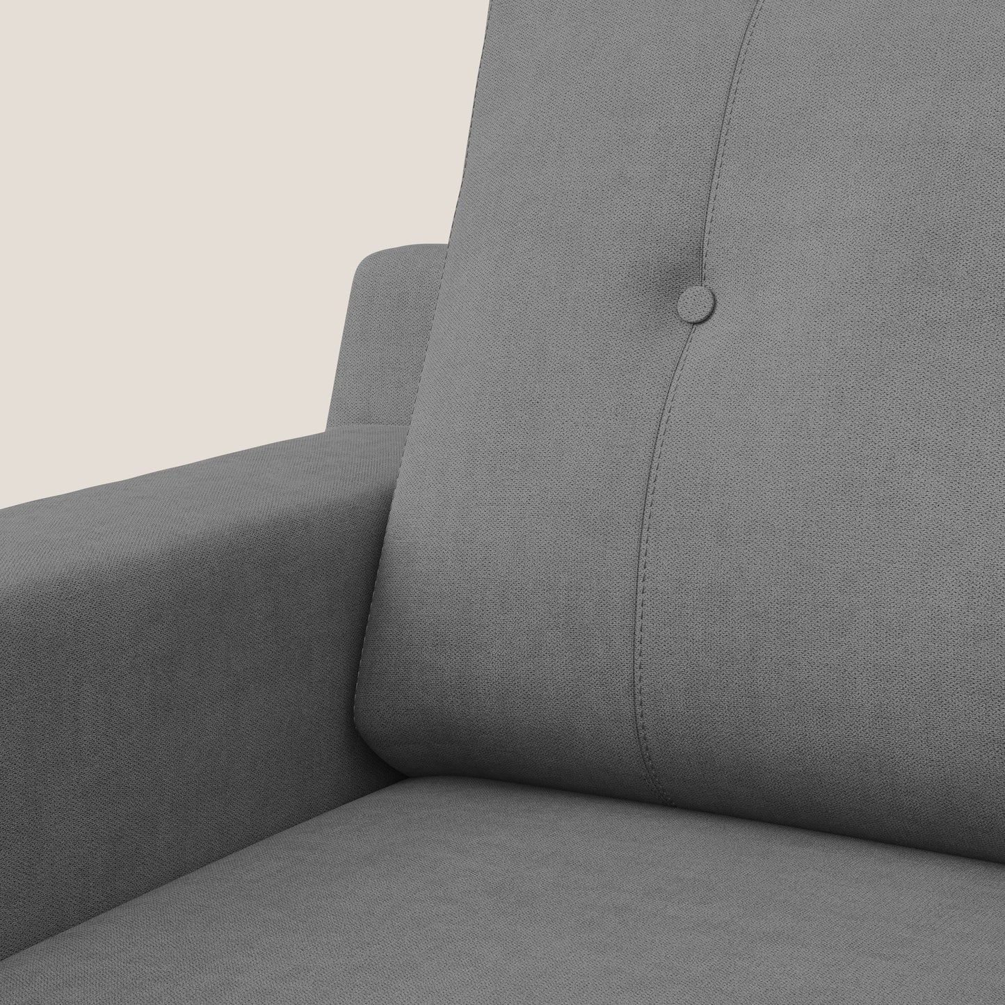 Poltroncina danese in tessuto morbido impermeabile T02 grigio