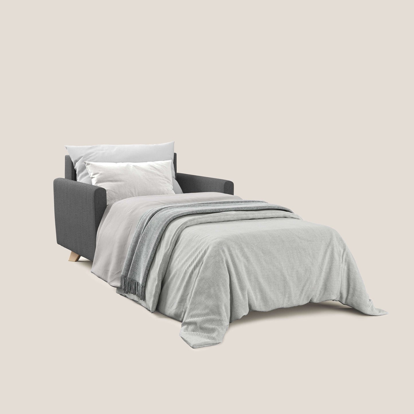 Edgar poltrona letto in tessuto felis impermeabile T03 grigio