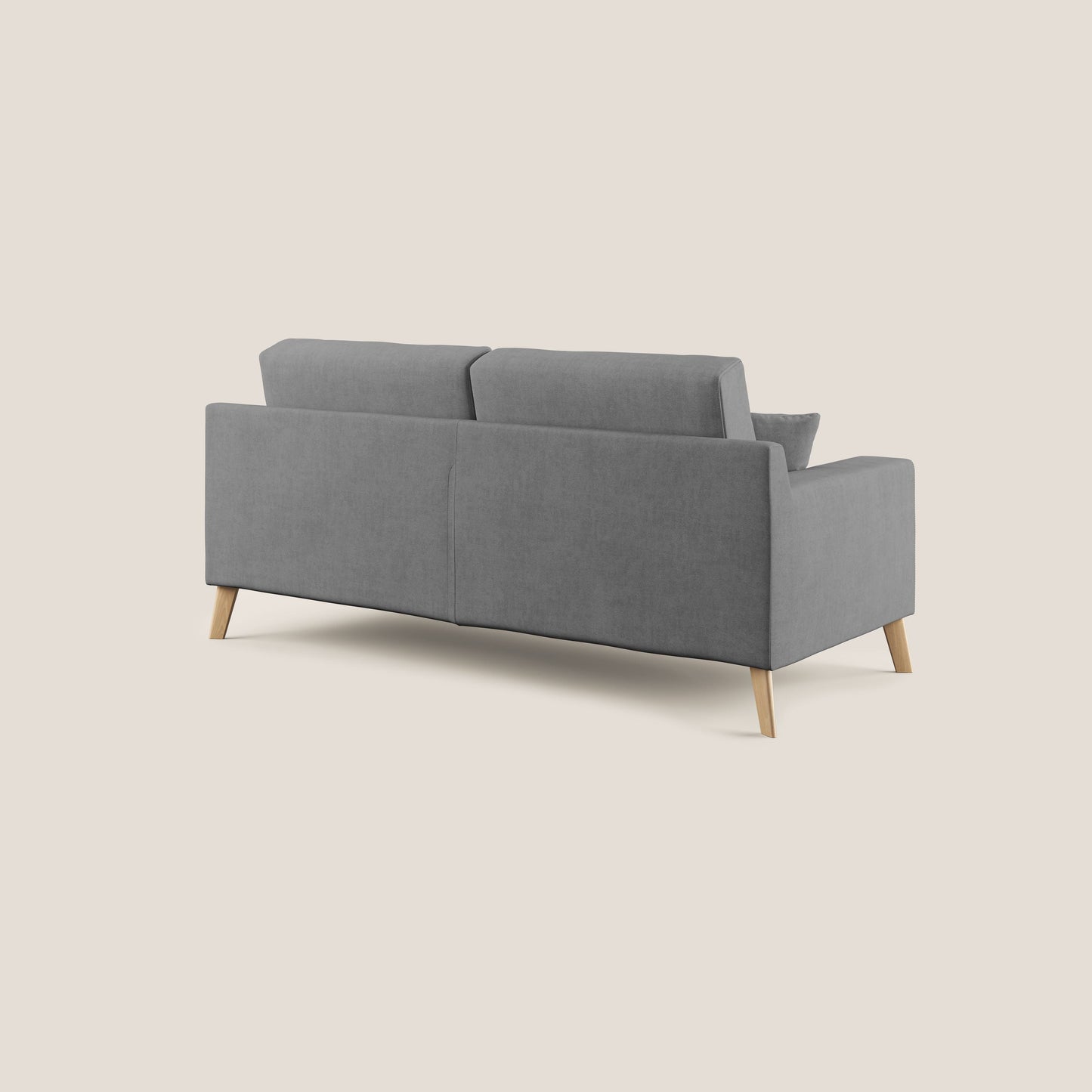 Divano danese moderno in tessuto morbido impermeabile T02 grigio