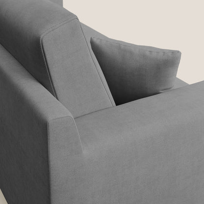 Divano danese moderno in tessuto morbido impermeabile T02 grigio