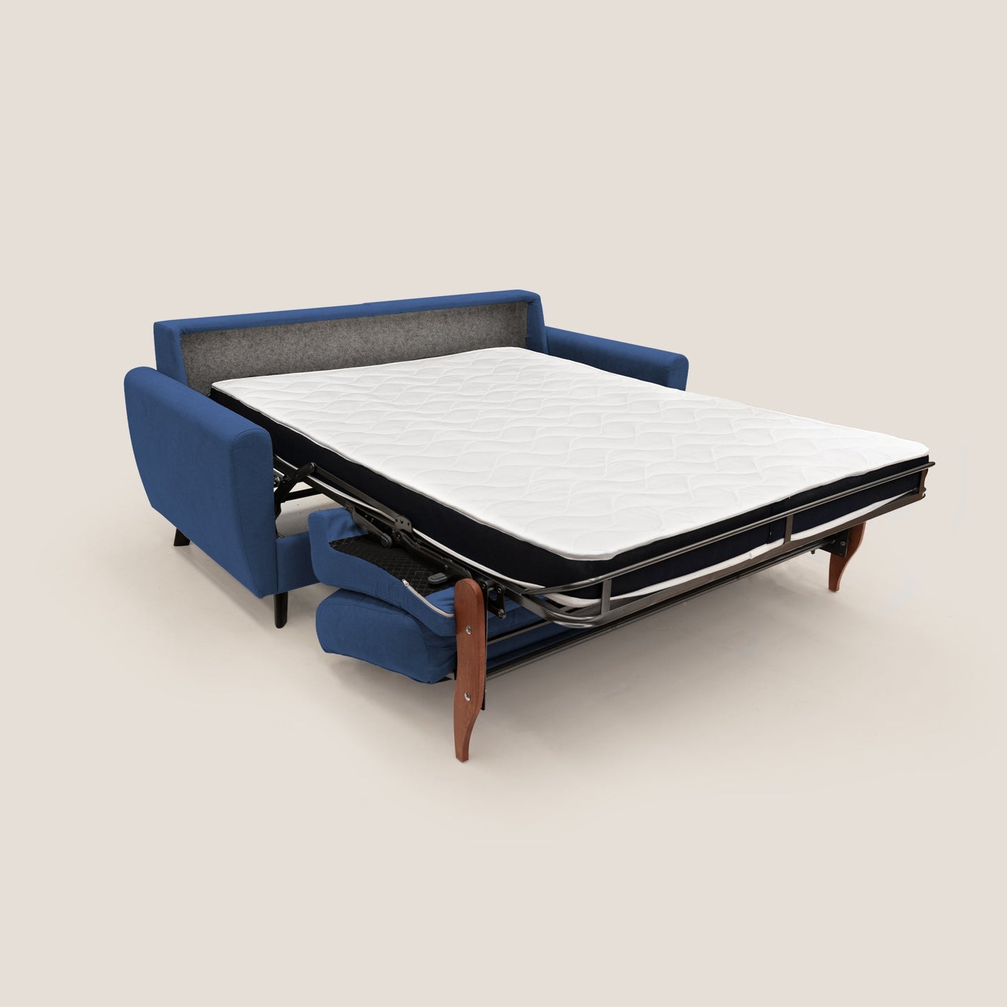 Callisto Divano letto matrimoniale in tessuto morbido impermeabile T02 blu