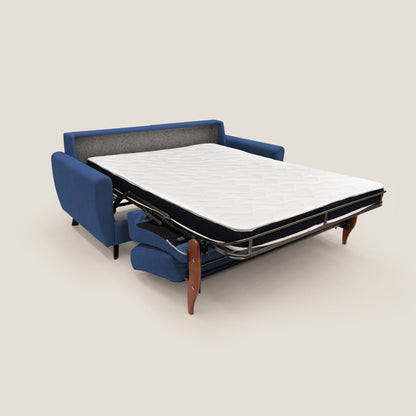 Callisto Divano letto matrimoniale in tessuto morbido impermeabile T02 blu