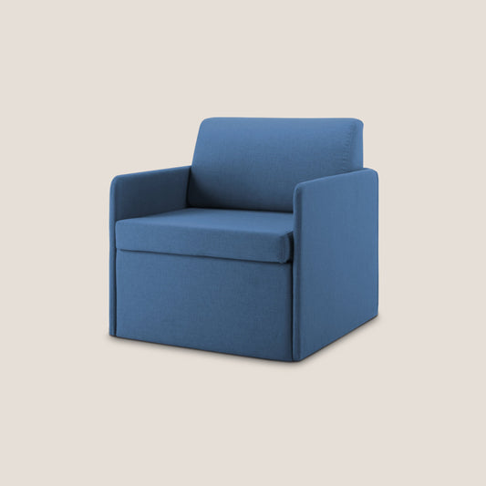 DAG Poltrona letto singolo salvaspazio in TESSUTO impermeabile T13 blu
