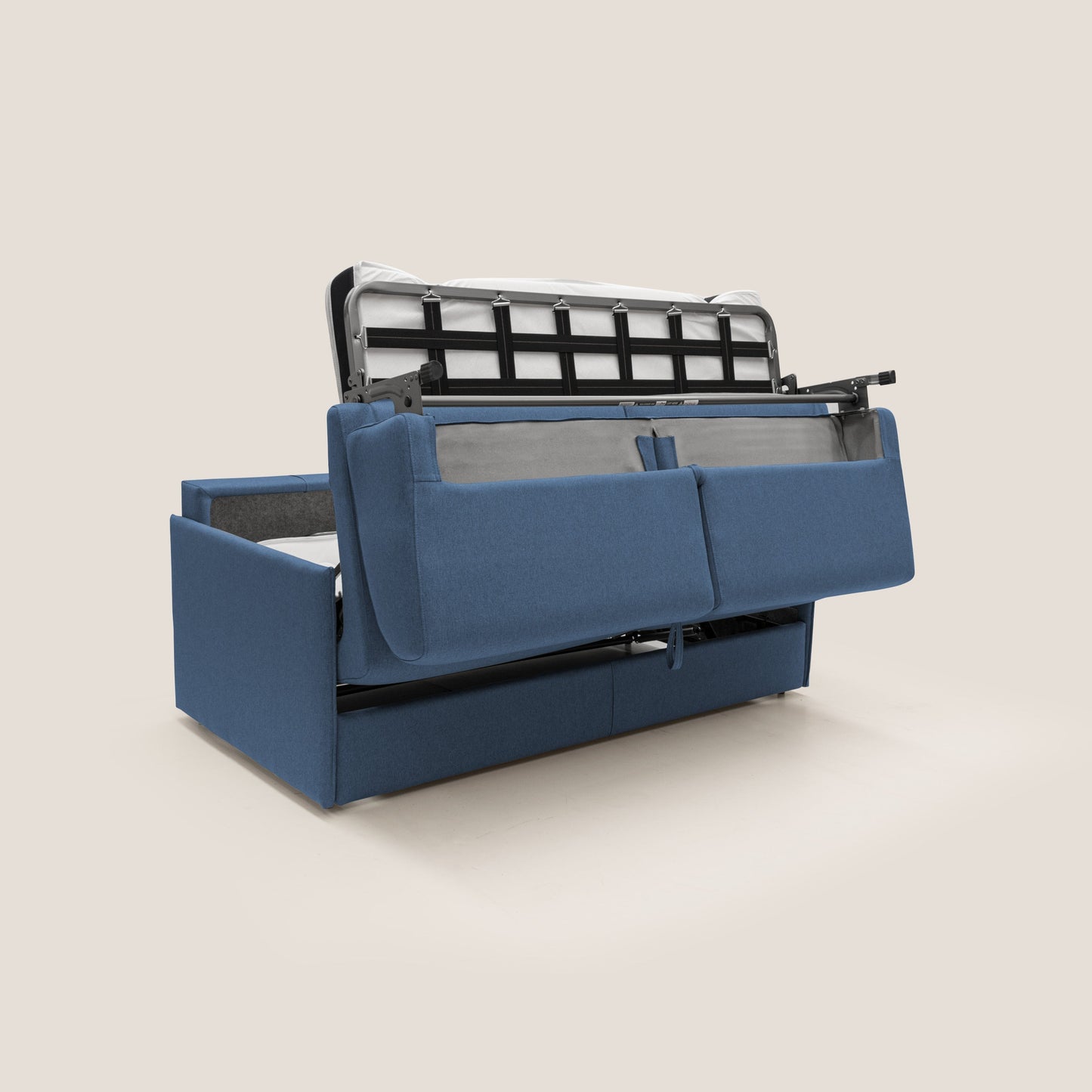 Evans Divano letto matrimoniale in tessuto impermeabile T13 blu