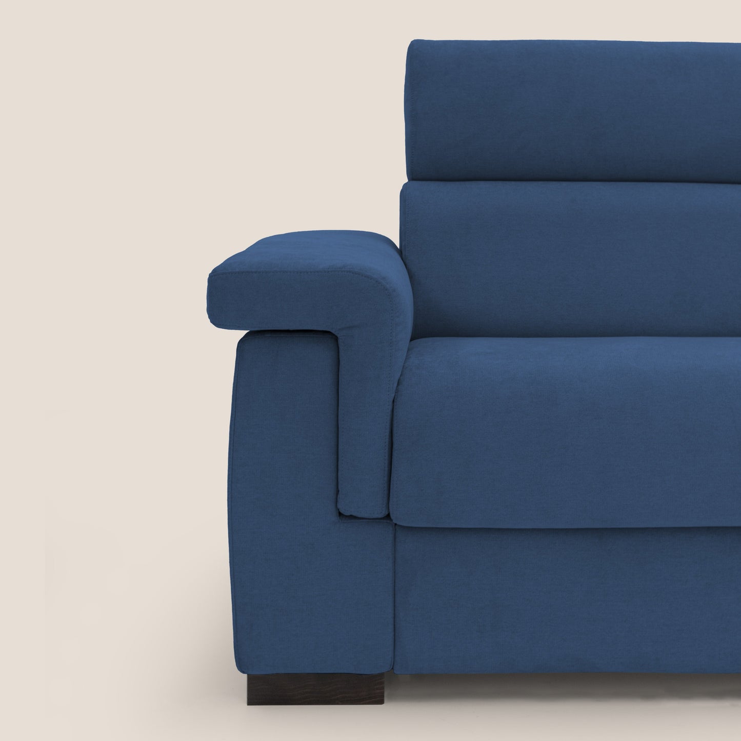 Bjorn divano letto sfoderabile con materasso H18 cm e poggiatesta reclinabili in tessuto impermeabile T02 blu