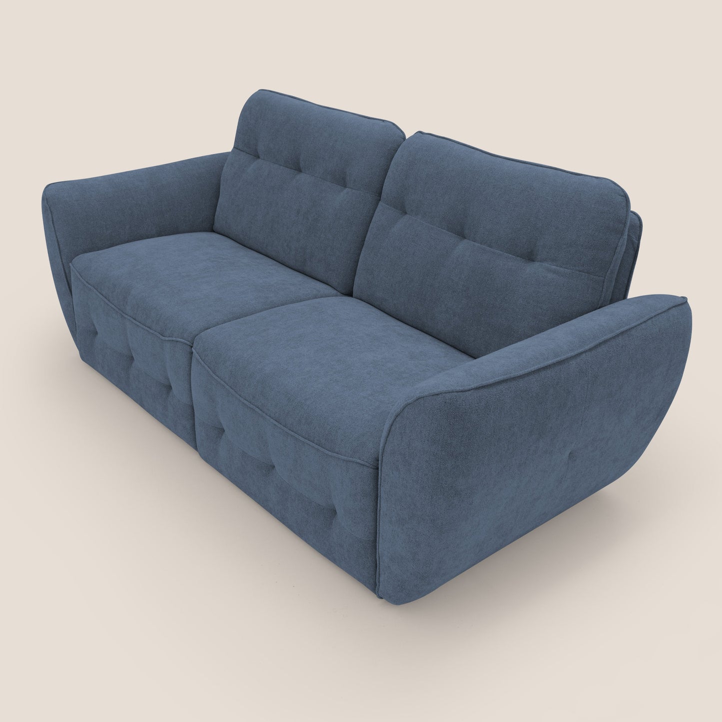 Cerbero divano 2 e 3 posti in morbido bouclé impermeabile T07 blu