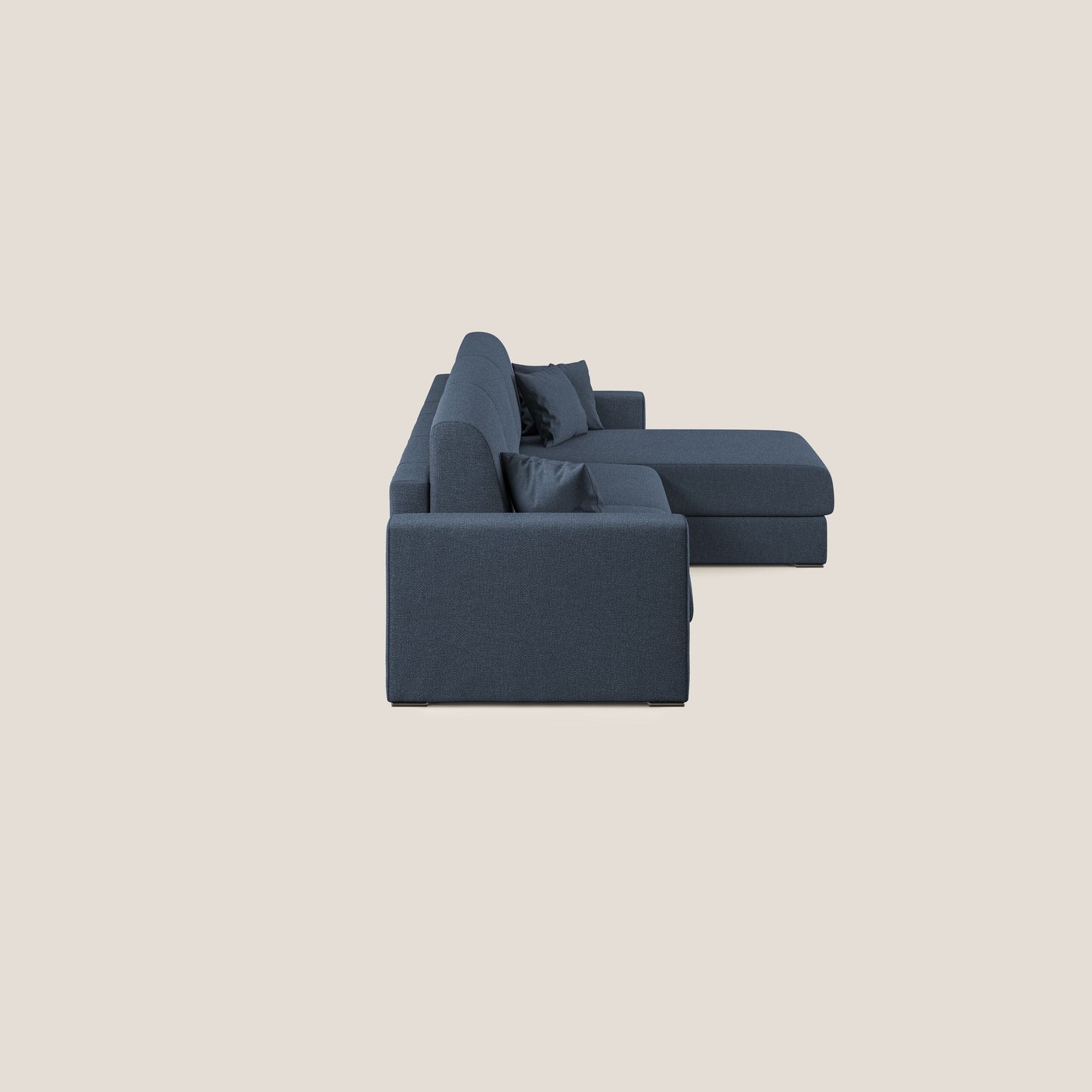 Best Divano letto angolare con penisola in tessuto smacchiabile QuickClean T08 blu