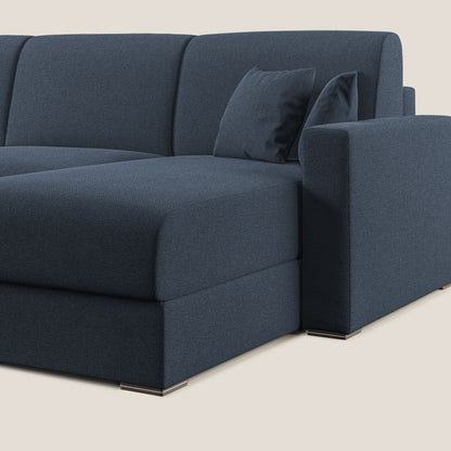 Best Divano letto angolare con penisola in tessuto smacchiabile QuickClean T08 blu