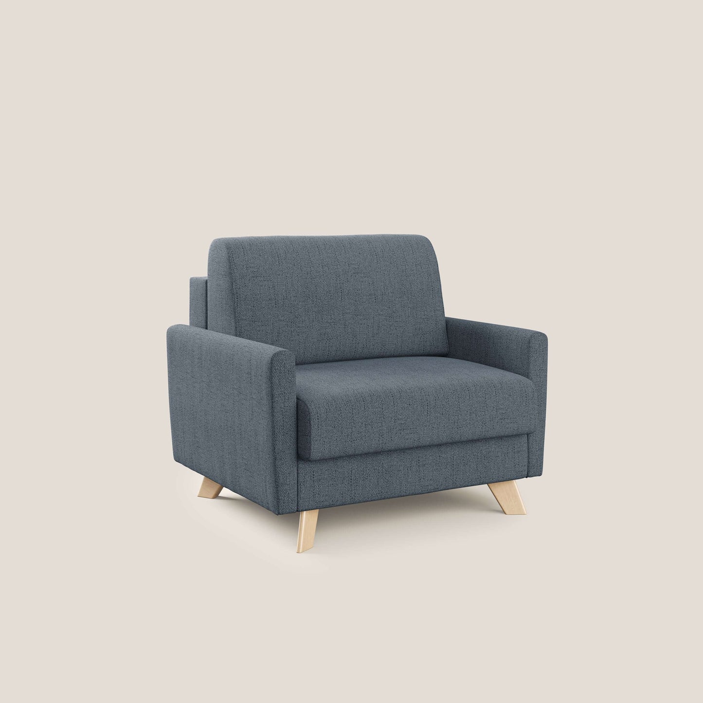 Edgar poltrona letto in tessuto felis impermeabile T03 blu