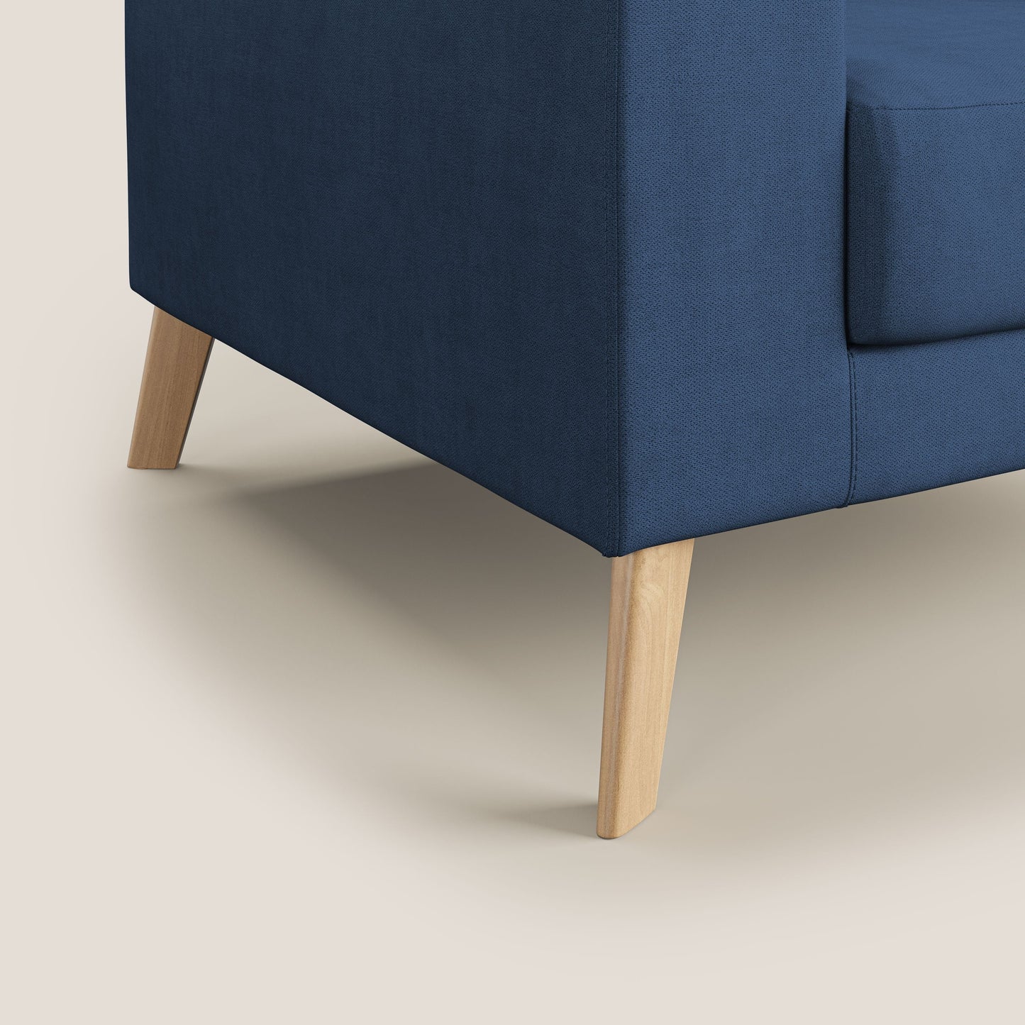 Poltroncina danese in tessuto morbido impermeabile T02 blu