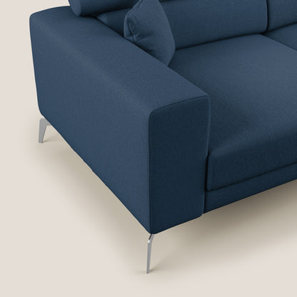 Blade Divano con poggiatesta reclinabili in tessuto impermeabile misto cotone T13 blu