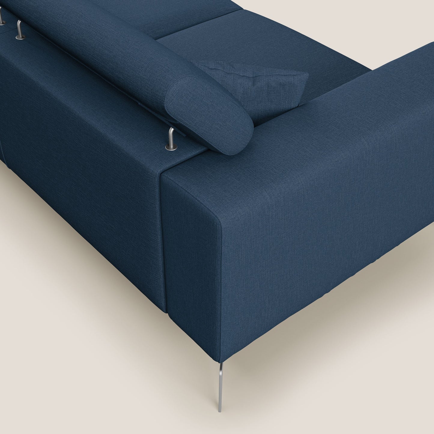 Blade Divano con poggiatesta reclinabili in tessuto impermeabile misto cotone T13 blu