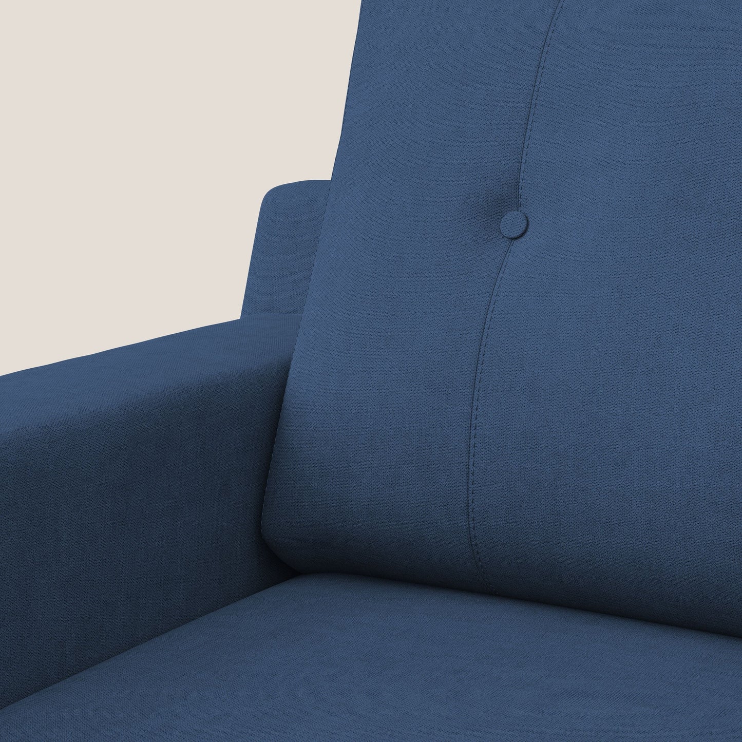 Poltroncina danese in tessuto morbido impermeabile T02 blu