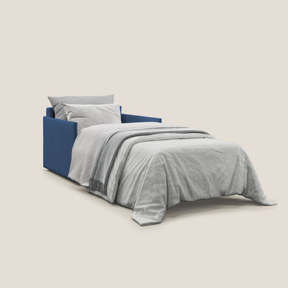 Evans poltrona letto in morbido tessuto impermeabile T02 blu