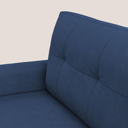 Callisto Divano letto angolare con penisola in tessuto morbido impermeabile T02 blu
