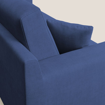 Divano danese moderno in tessuto morbido impermeabile T02 blu