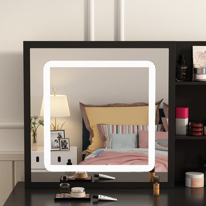 39.4'' Wide Makeup Vanity Set with Stool and Mirror